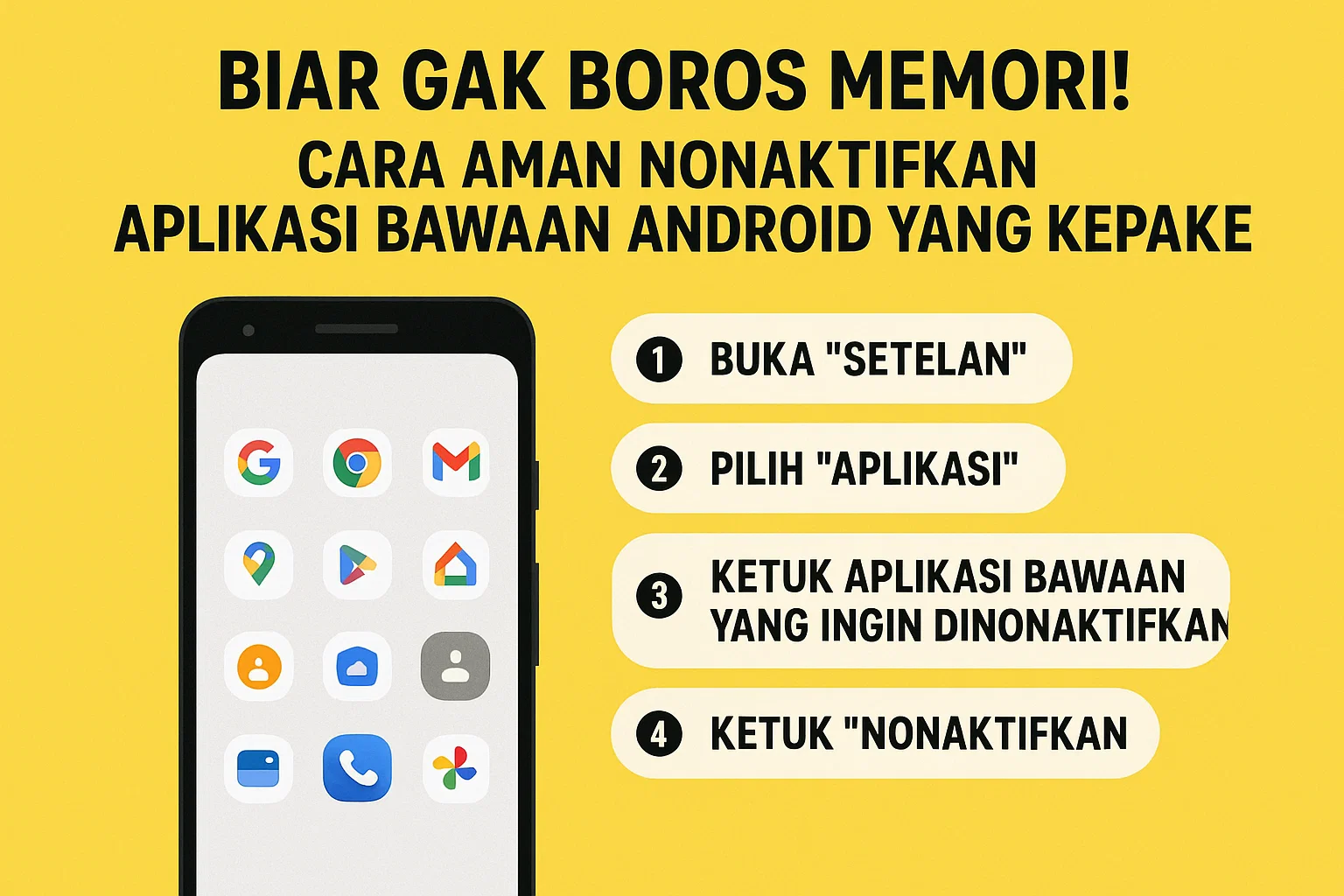 Biar Gak Boros Memori! Cara Aman Nonaktifkan Aplikasi Bawaan Android yang Gak Kepake