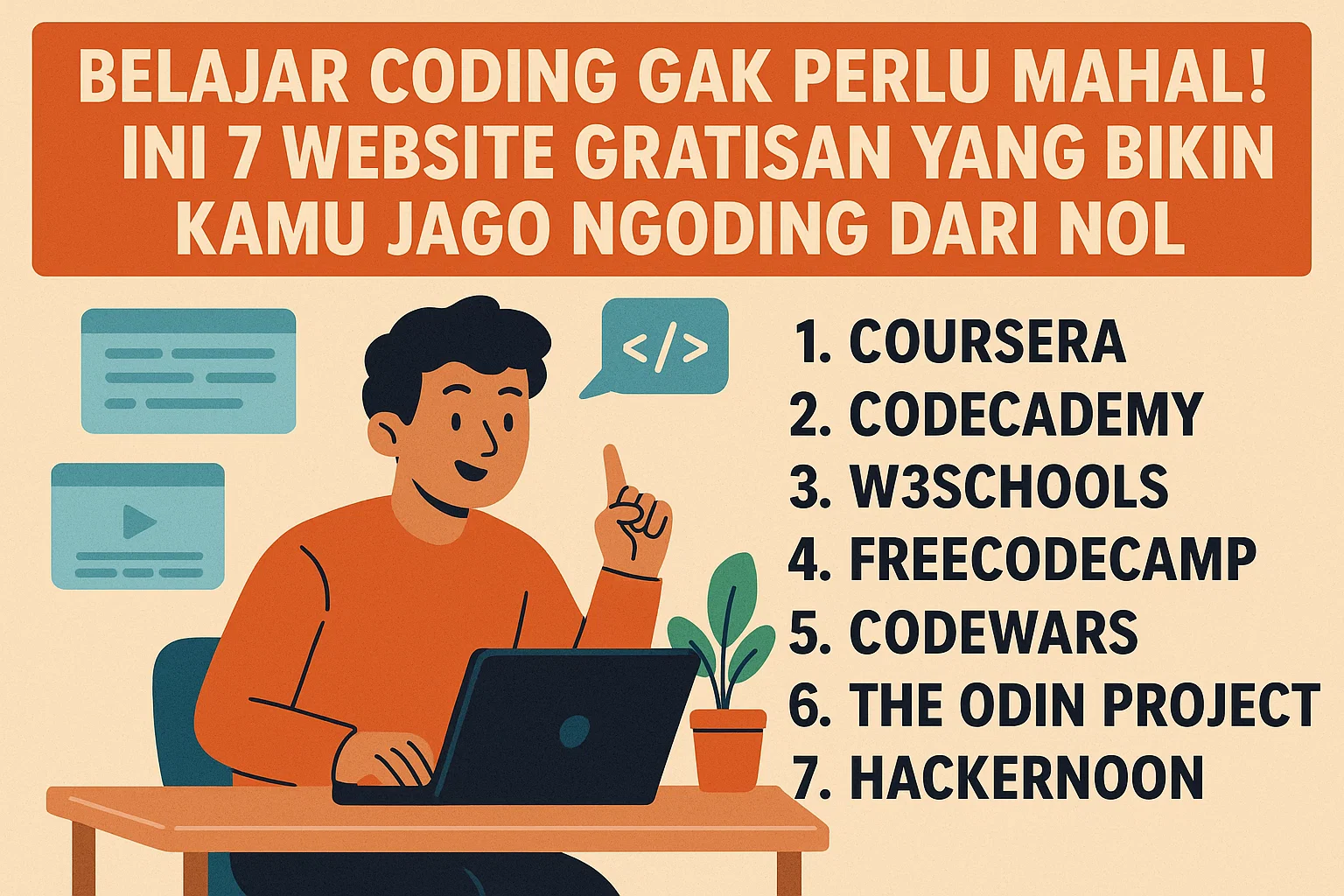 Belajar Coding Gak Perlu Mahal! Ini 7 Website Gratisan yang Bikin Kamu Jago Ngoding dari Nol